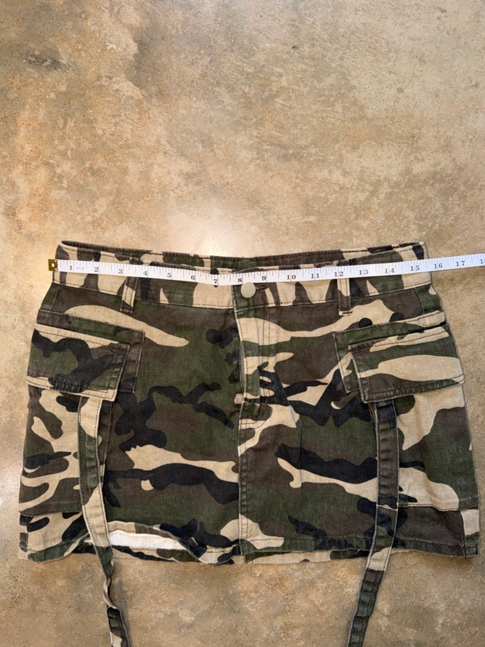 Y2K Camo Cargo Mini Skirt Army Print Utility Pocket Skirt Size M Vintage - Picture 9 of 10